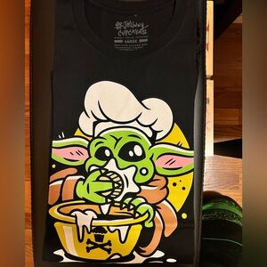 Johnny Cupcakes Grogu 100% Cotton Black T-Shirt Size Large!!!!